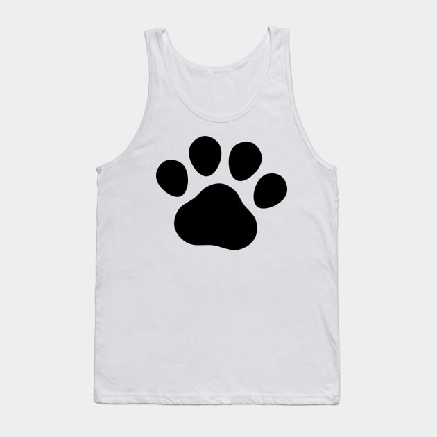 Black paw print drawing Tank Top by SooperYela